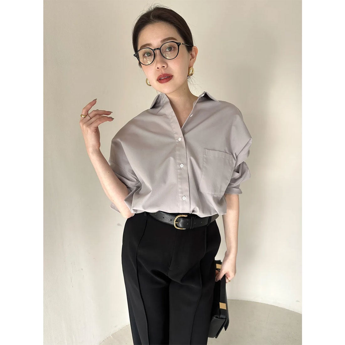 アニュアンス anuans スタンダードシャツ （GREY） -靴＆ファッション