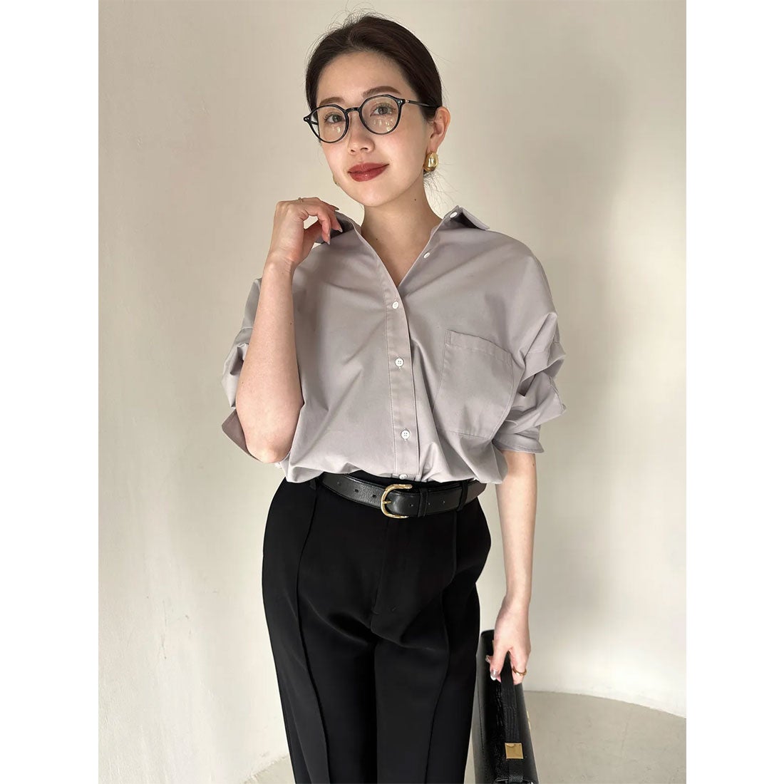 アニュアンス anuans スタンダードシャツ （GREY） -靴＆ファッション