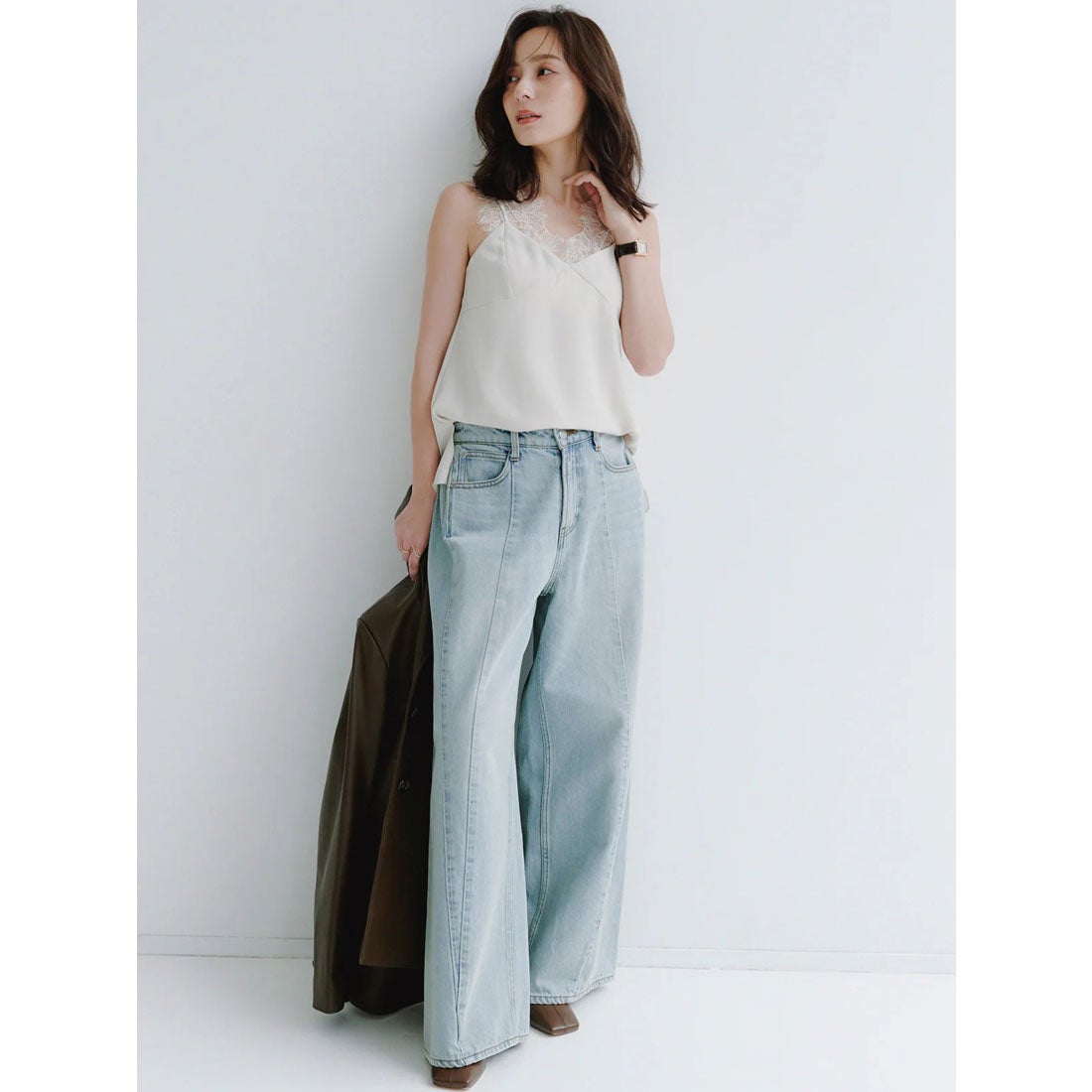 アニュアンス anuans レーストリムカップインキャミソール （IVORY