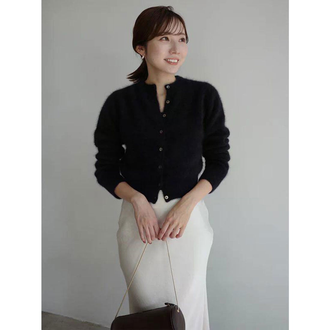 アニュアンス anuans ラクーンフォックスショートカーディガン （NAVY