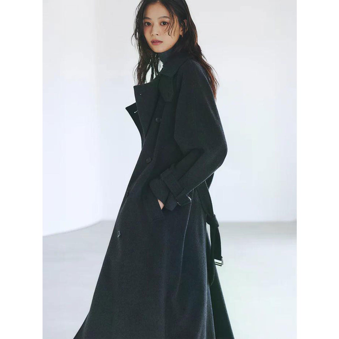 アニュアンス anuans ウールトレンチコート （DARK BROWN