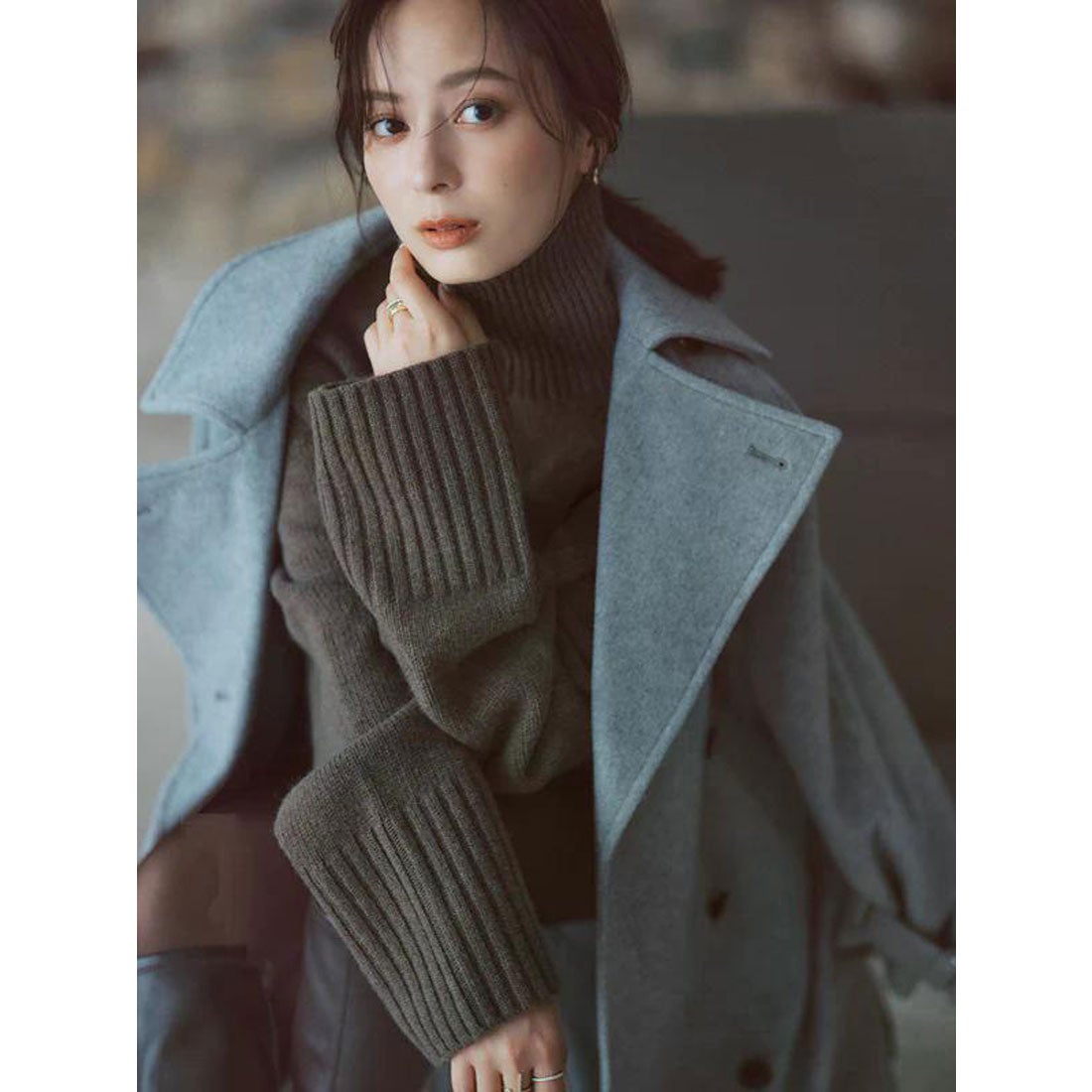 アニュアンス anuans ウールトレンチコート （DARK BROWN