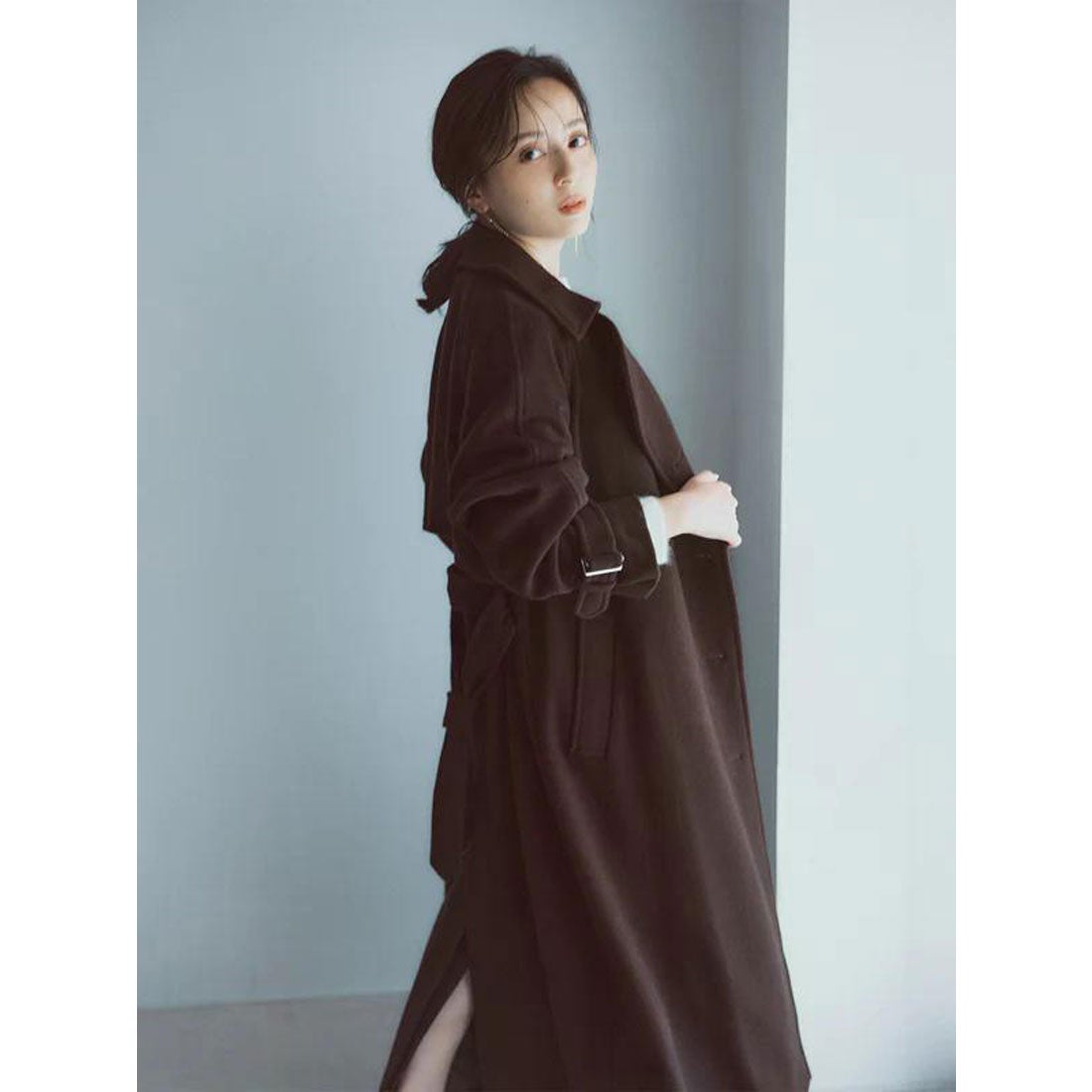 アニュアンス anuans ウールトレンチコート （DARK BROWN