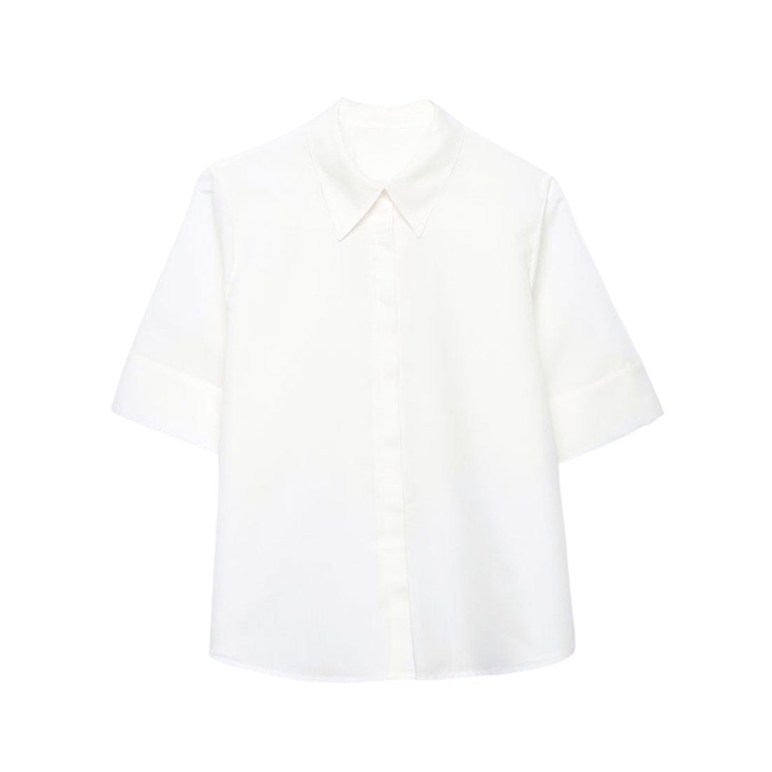 アニュアンス anuans フレアスリーブシャツブラウス （WHITE