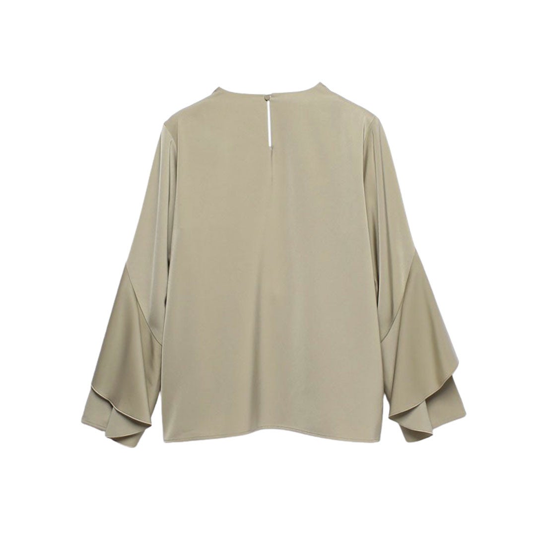 アニュアンス anuans ツイストフリルVネックブラウス （BEIGE