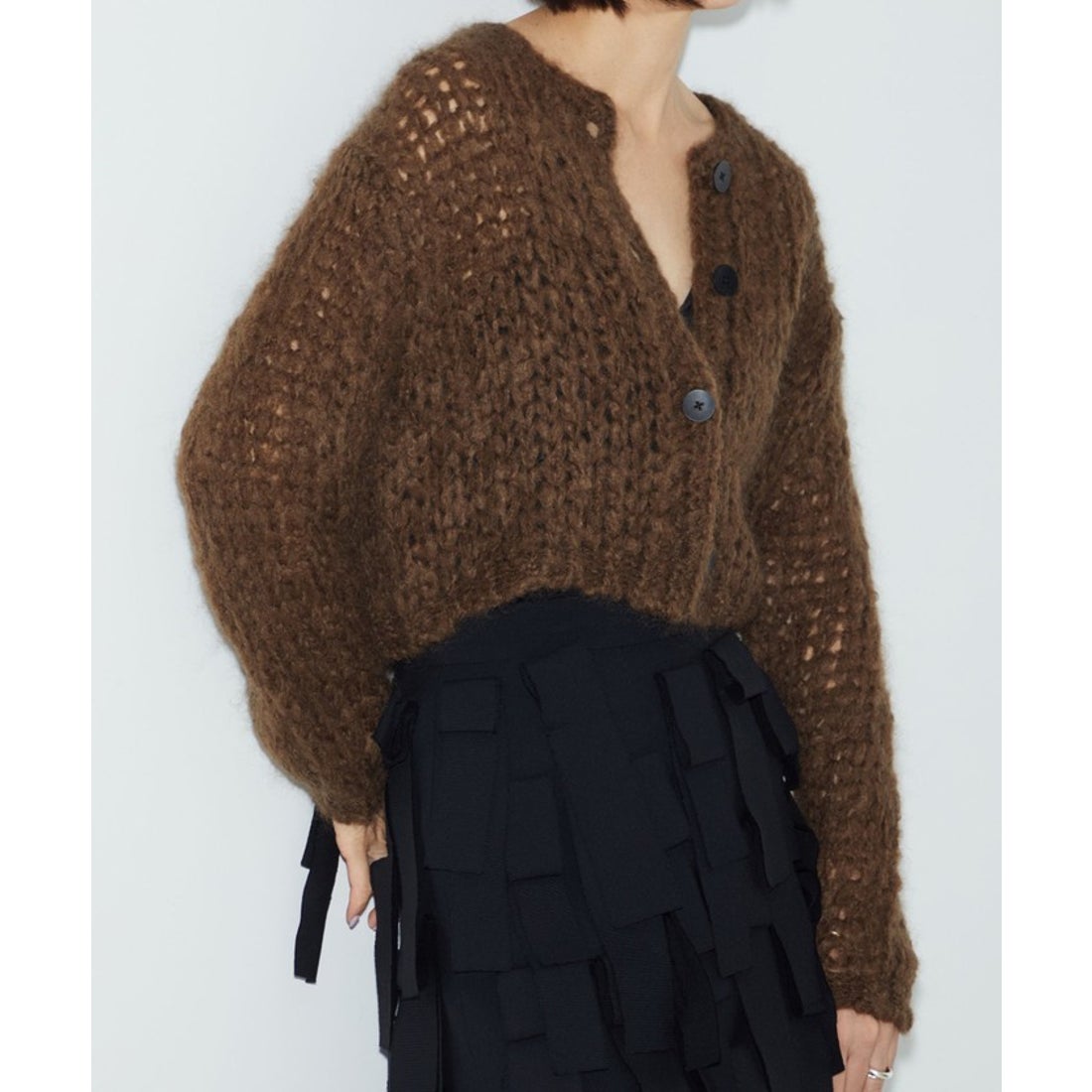 AEWEN MATOPH＞ジャンボタム2WAY カーディガン （DK.BROWN