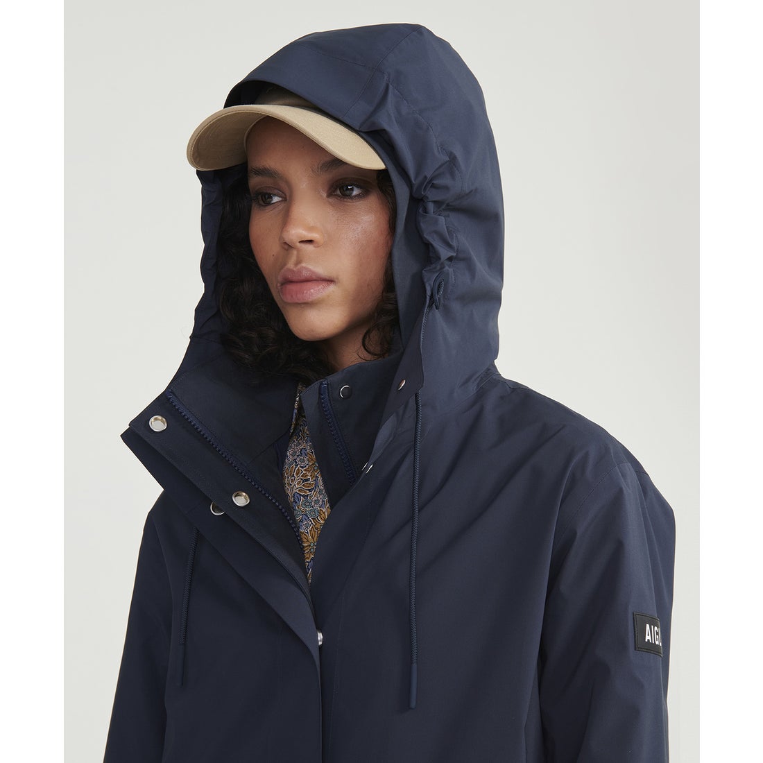 エーグル AIGLE 透湿防水 ロングレインコート （ホワイト