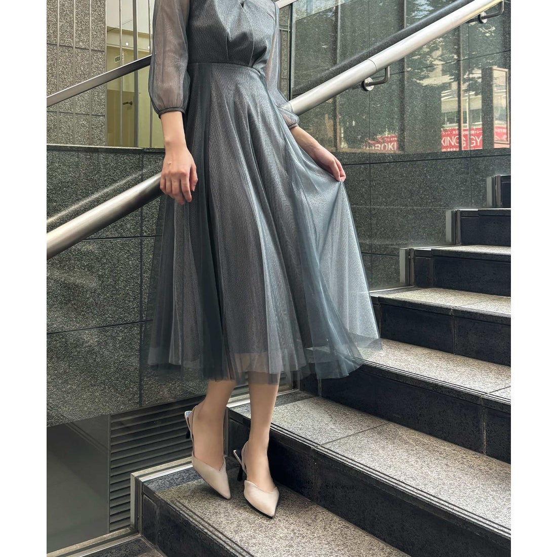 アイティ aity ビスチェ風ラメチュールドレス 結婚式 パーティードレス