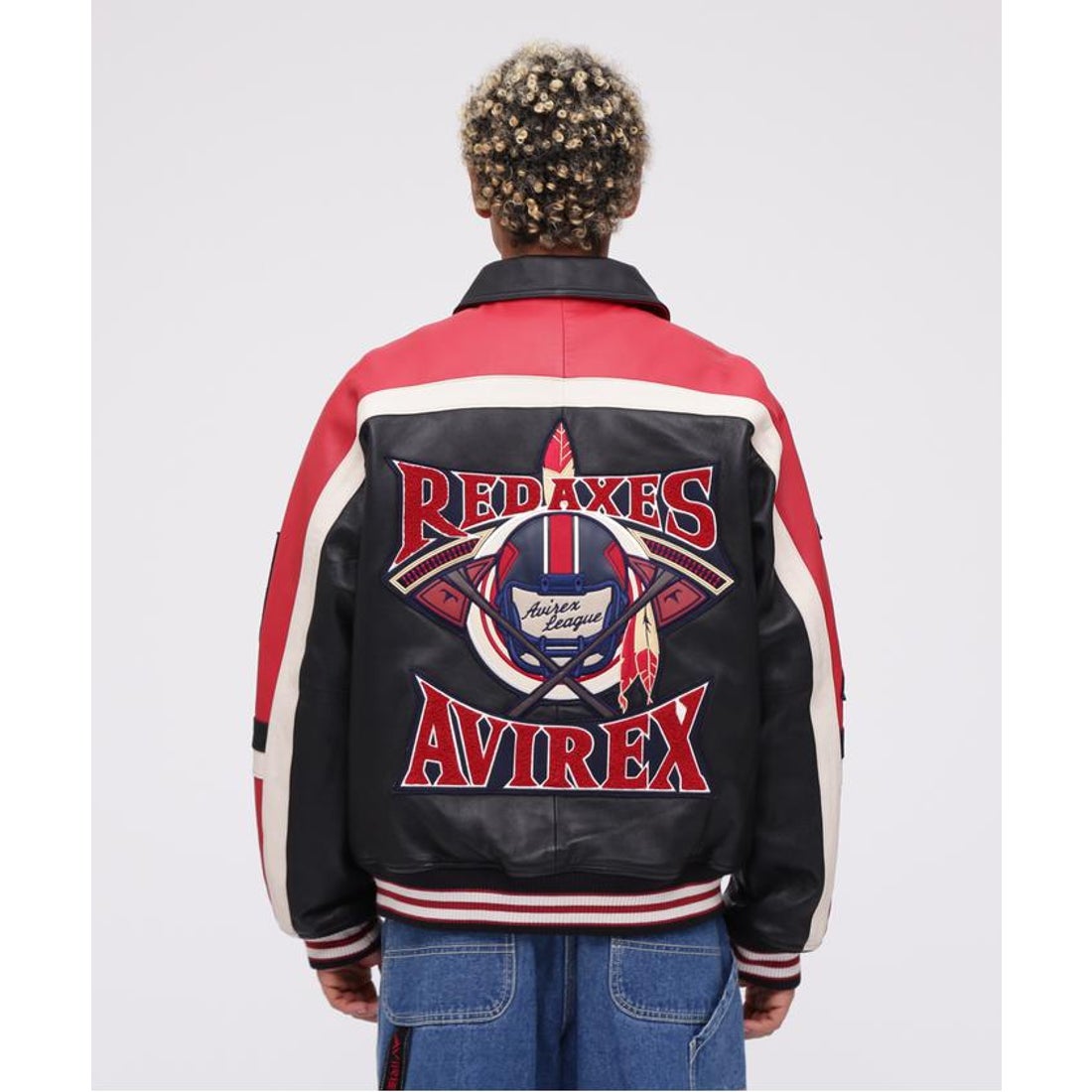 アヴィレックス AVIREX VARSITY JKT RED AXES （ブラック