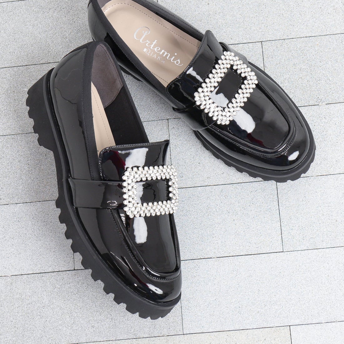 アルテミス バイ ダイアナ artemis by DIANA ビジューバックル厚底