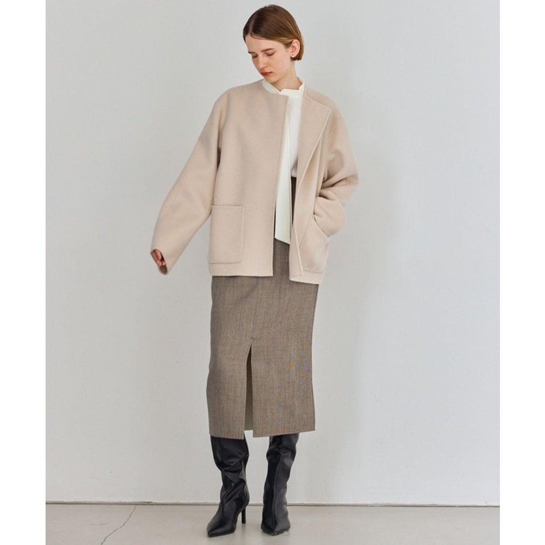 ベイジ, BEIGE, 【WEB限定】VERDUN / ウールリバーショートコート