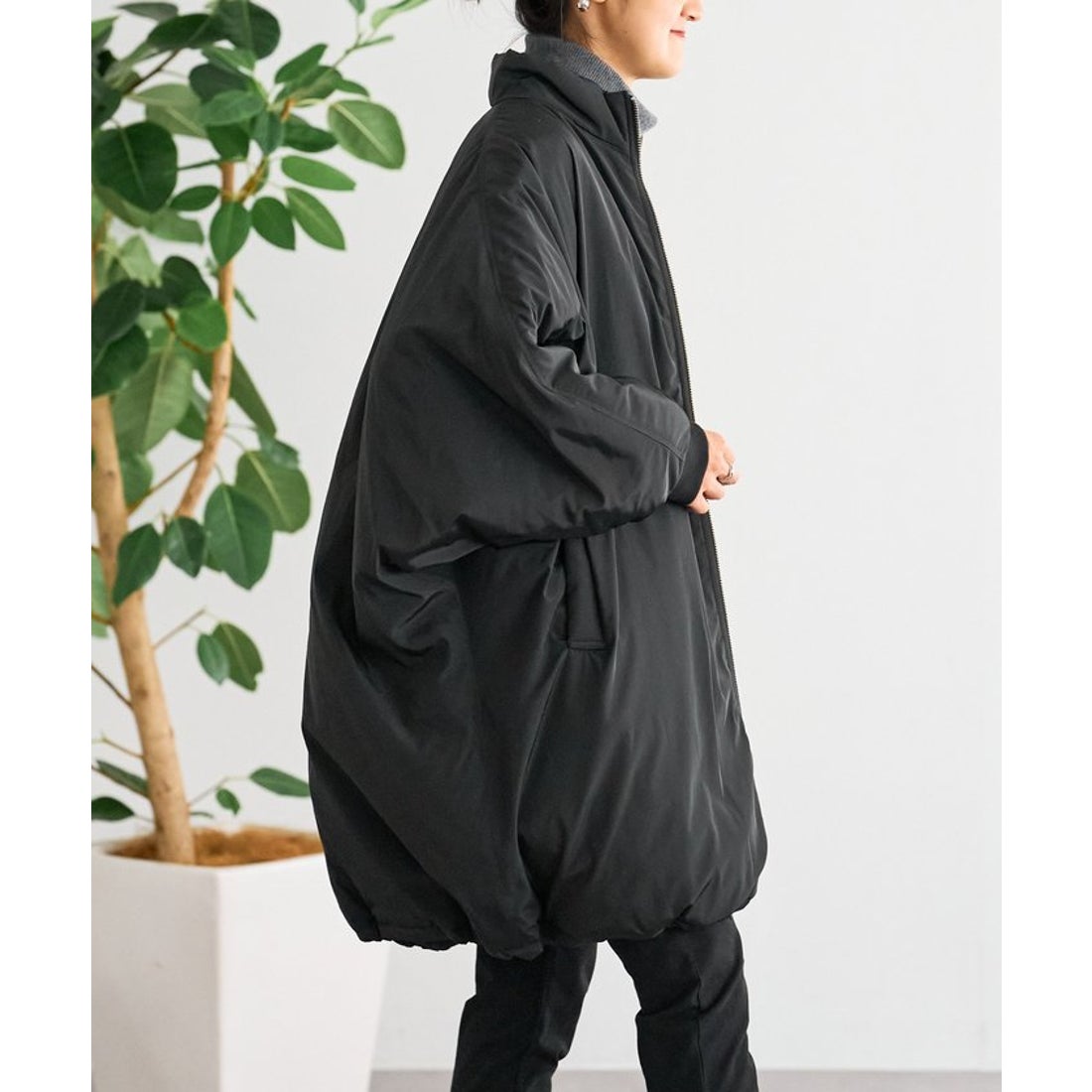 ビアズリー BEARDSLEY 中綿BIGポンチョ （black） -ファッション通販