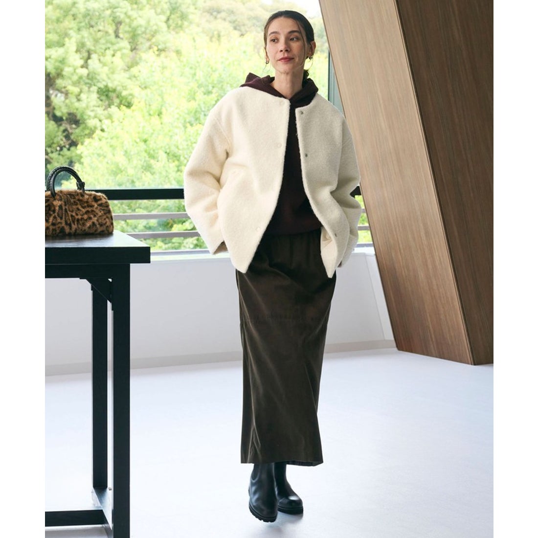 BEAUTY&YOUTH UNITED ARROWS ブークレー ノーカラーブルゾン （LT.GRAY