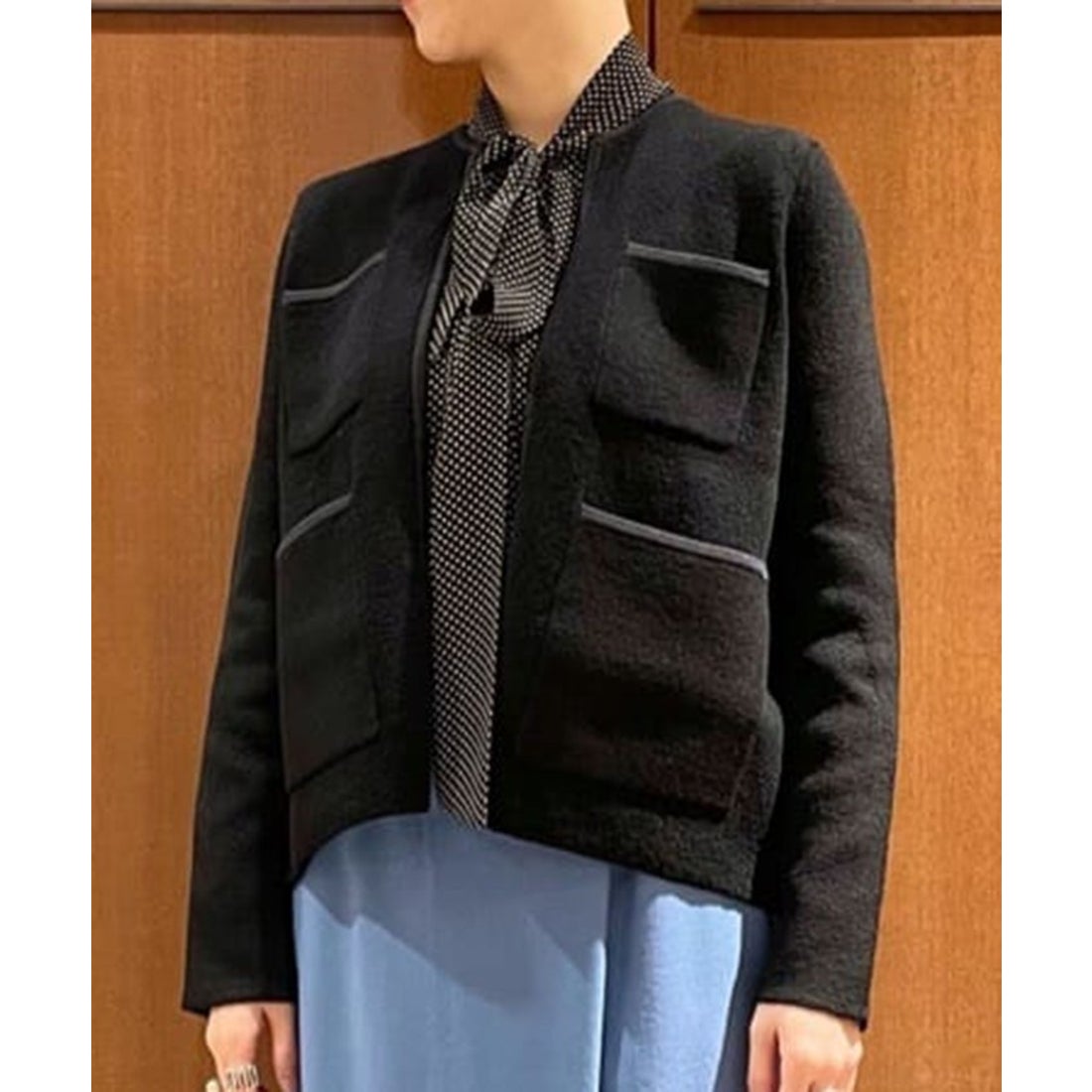 ボールジィ Ballsey ウールナイロンブークレー フロントオープン