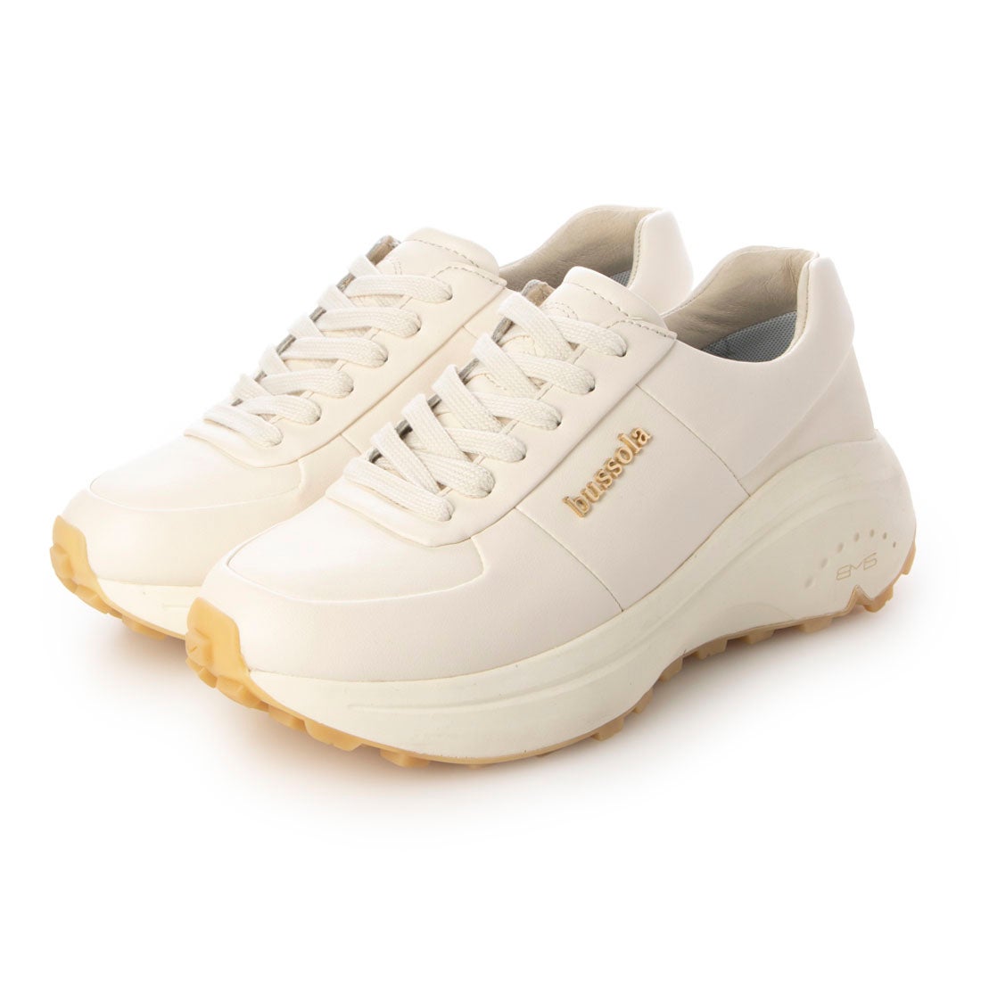 ブソラ bussola 撥水厚底レースアップスニーカー （ホワイト） -靴