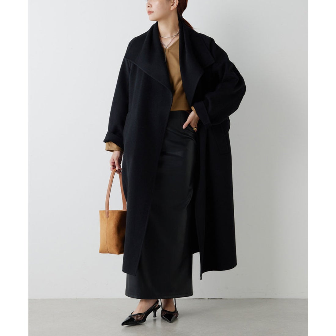 ガリャルダガランテ GALLARDAGALANTE カシミヤロングコート （black