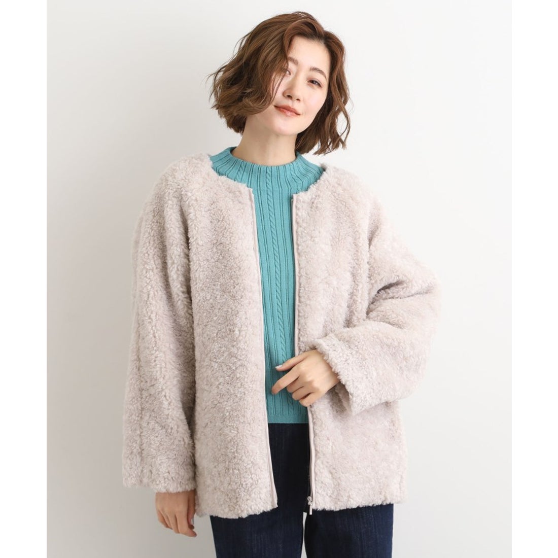 グローブ grove ボアライナー付き3WAYモッズコート （グレージュ(050