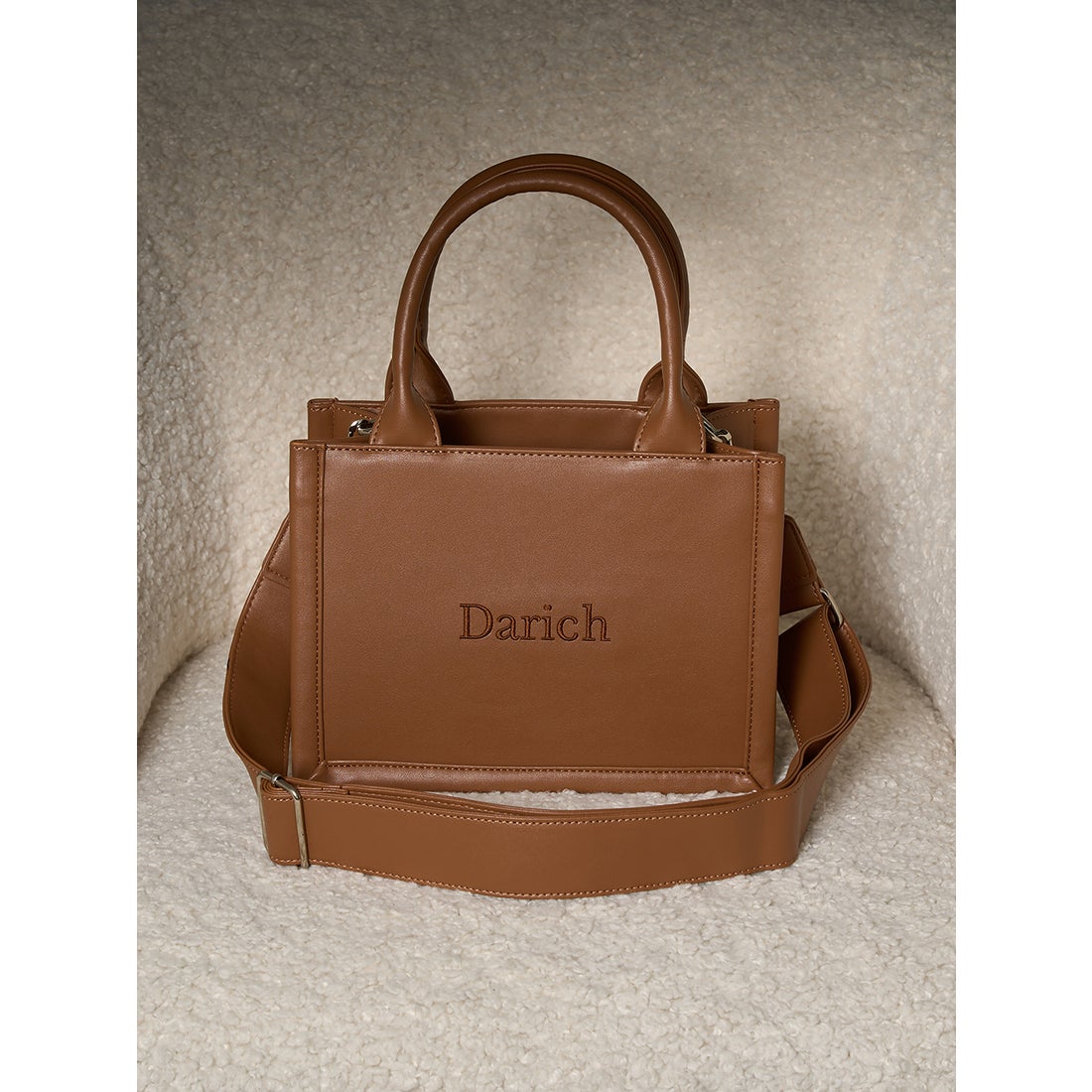 ダーリッチ Darich ロゴショルダーレザーミニトートバッグ （ブラウン