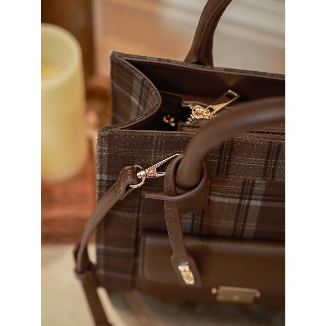 ダーリッチ Darich チェックドッキングバッグ （ブラウン