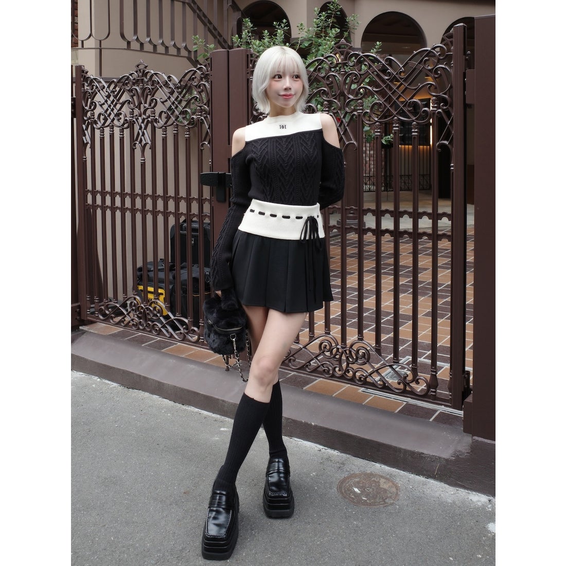 ダーリッチ Darich プラットフォームローファー （ブラック