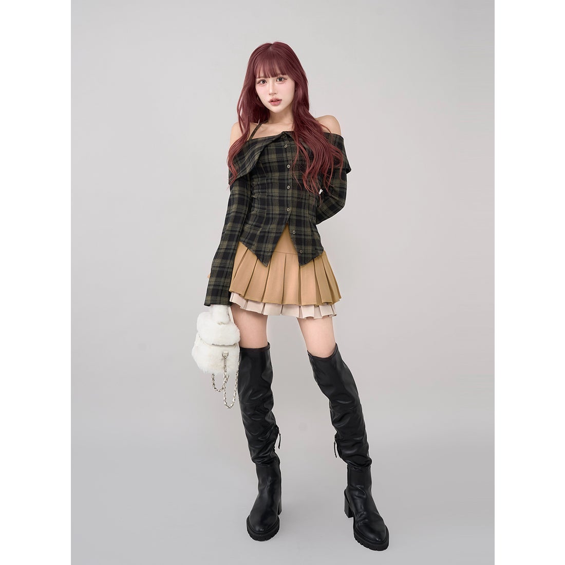 ダーリッチ Darich ソフトレザーニーハイブーツ （ブラック