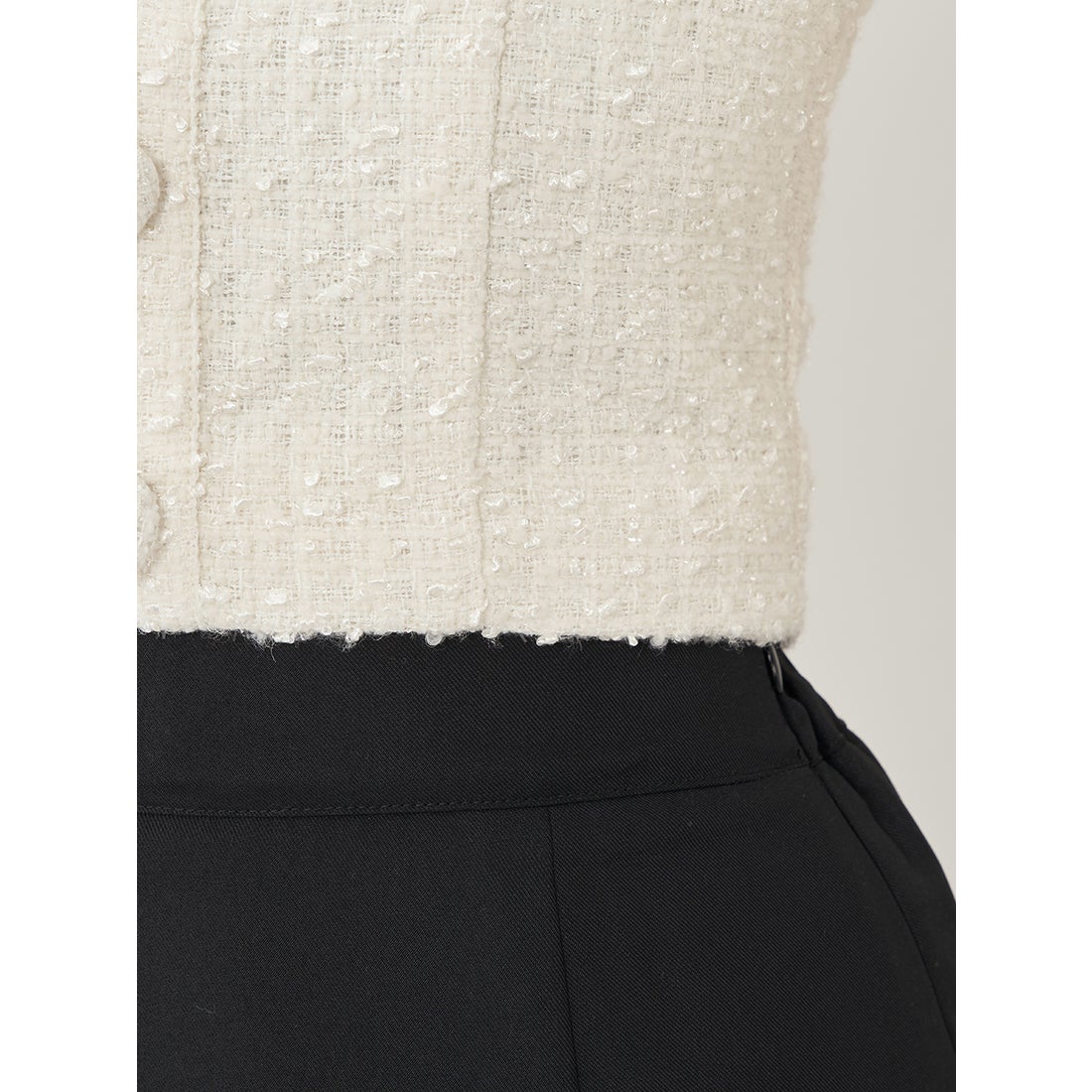 ダーリッチ Darich ホルターネックオフショルツイードトップス