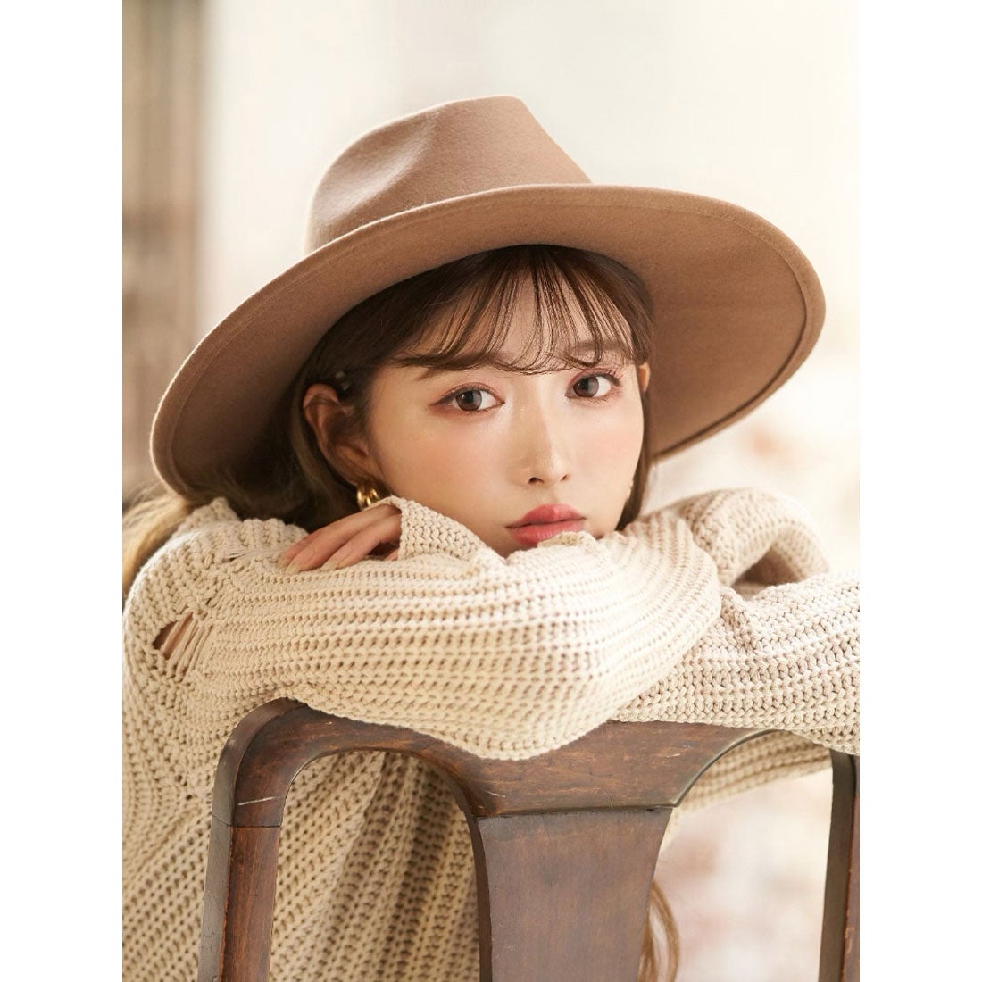 ダーリッチ Darich ワイドブリムウールハット （ベージュ