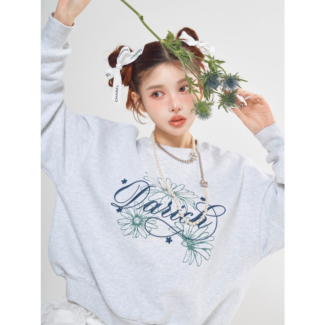 ダーリッチ Darich ガーベラモチーフプルオーバー （ホワイト