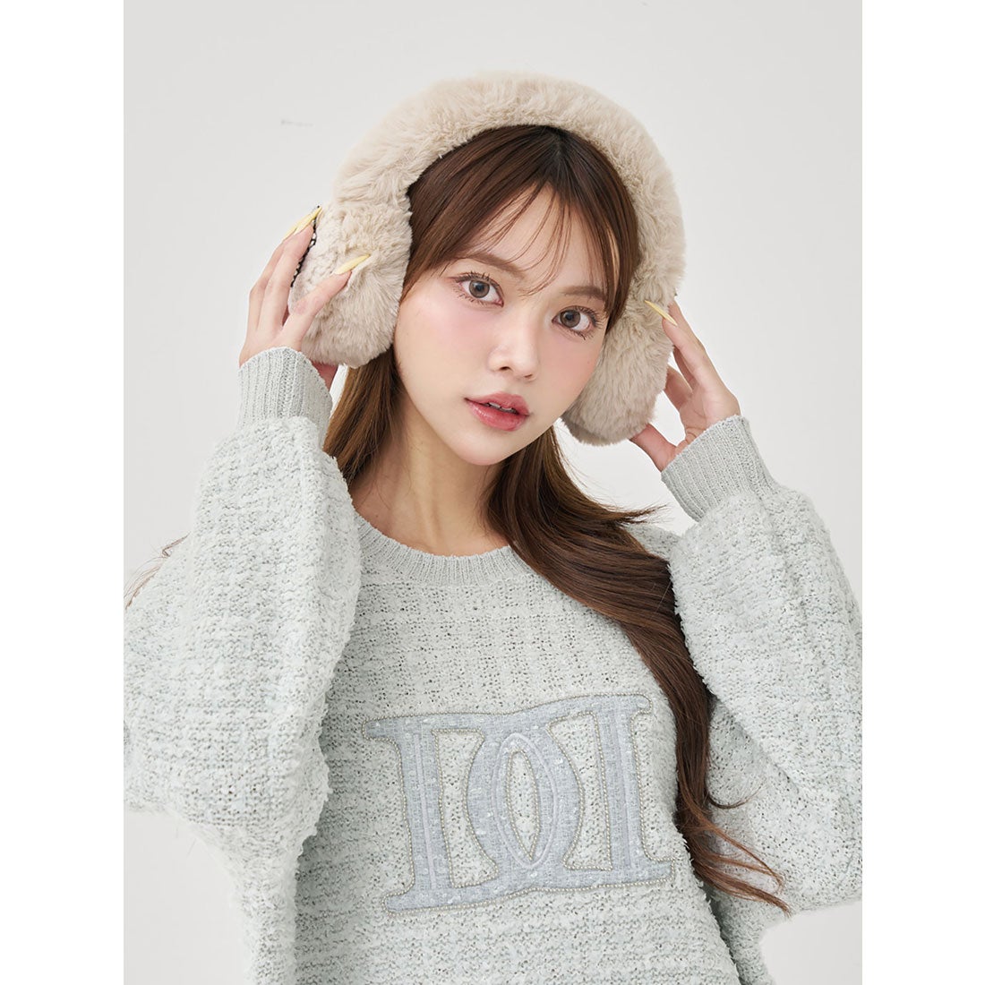 ダーリッチ Darich DDロゴツイードニットプルオーバー （ホワイト