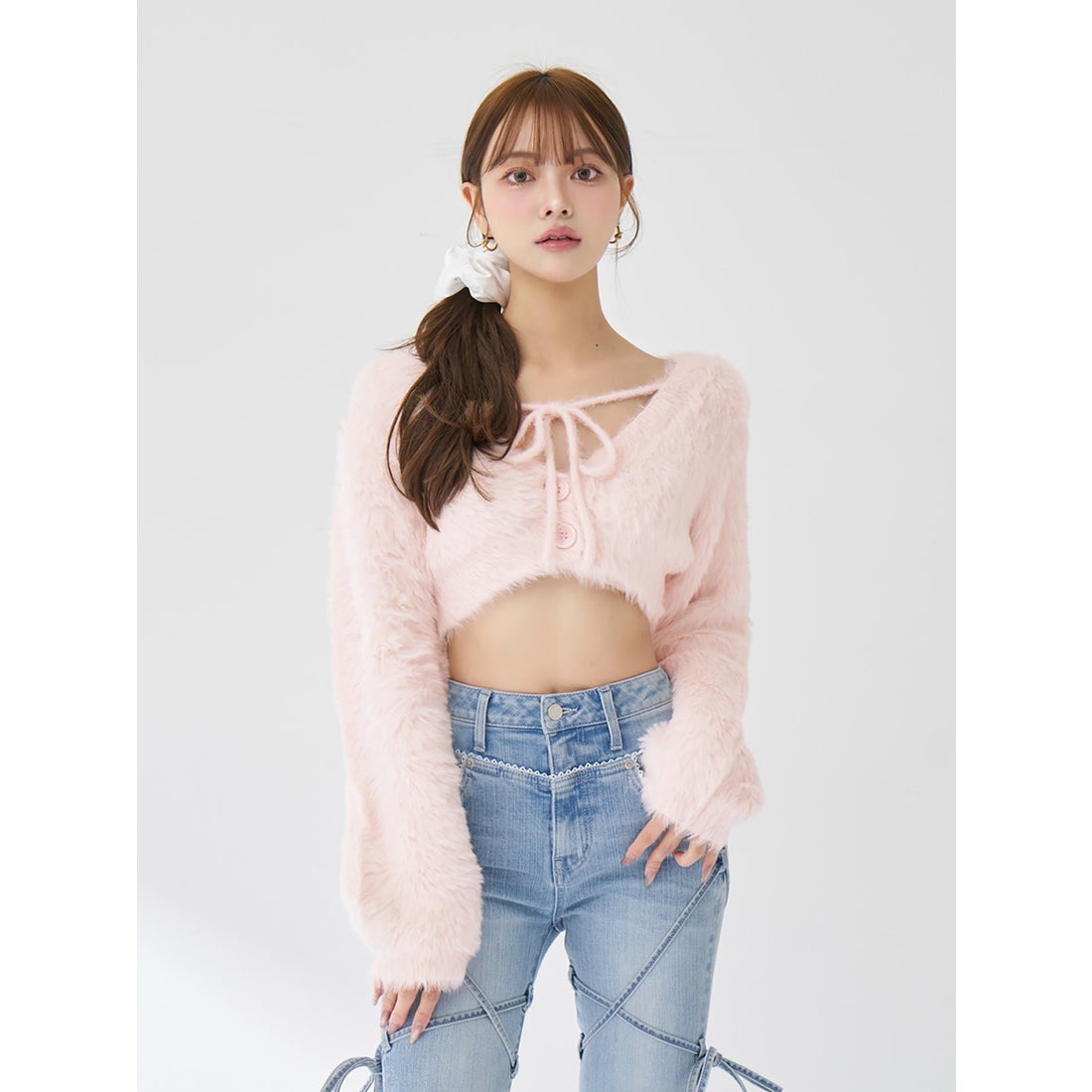 ダーリッチ Darich ケーブルニットソーセットミニワンピース （ピンク