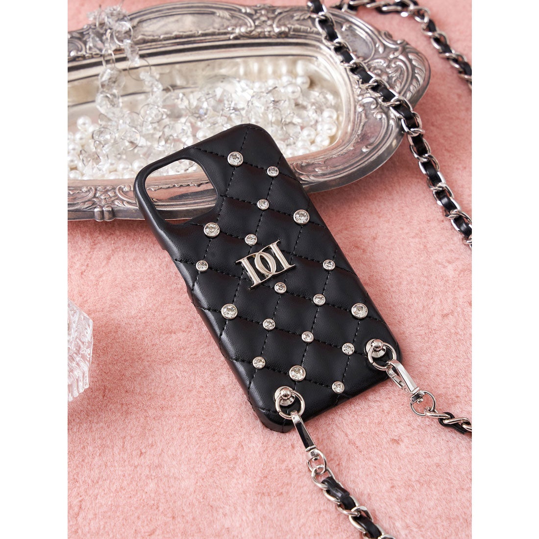 ダーリッチ Darich キルティングビジューiPhoneケース （アイボリー