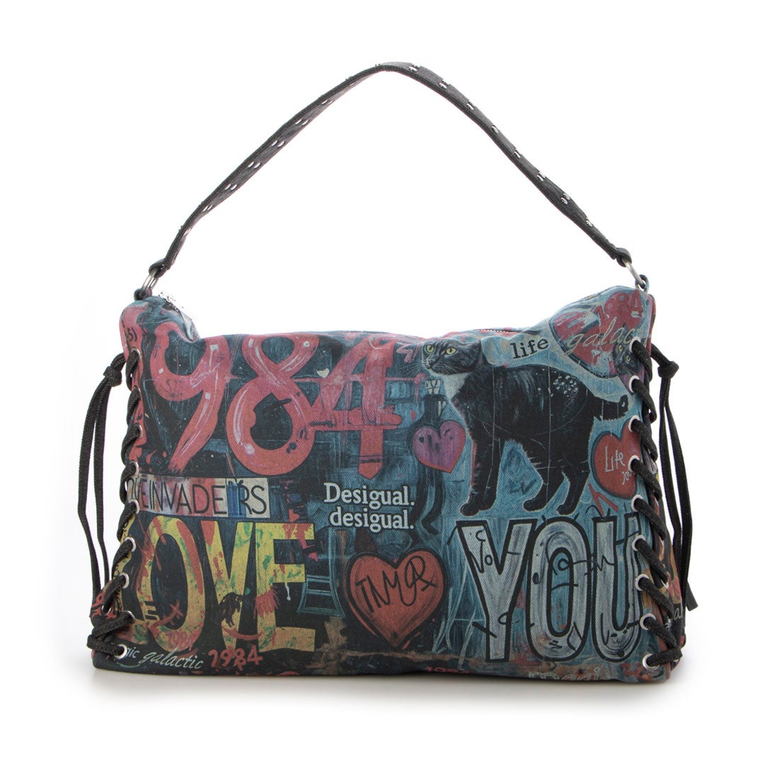 デシグアル Desigual グラフィティデニムバッグL （マルチ） -靴