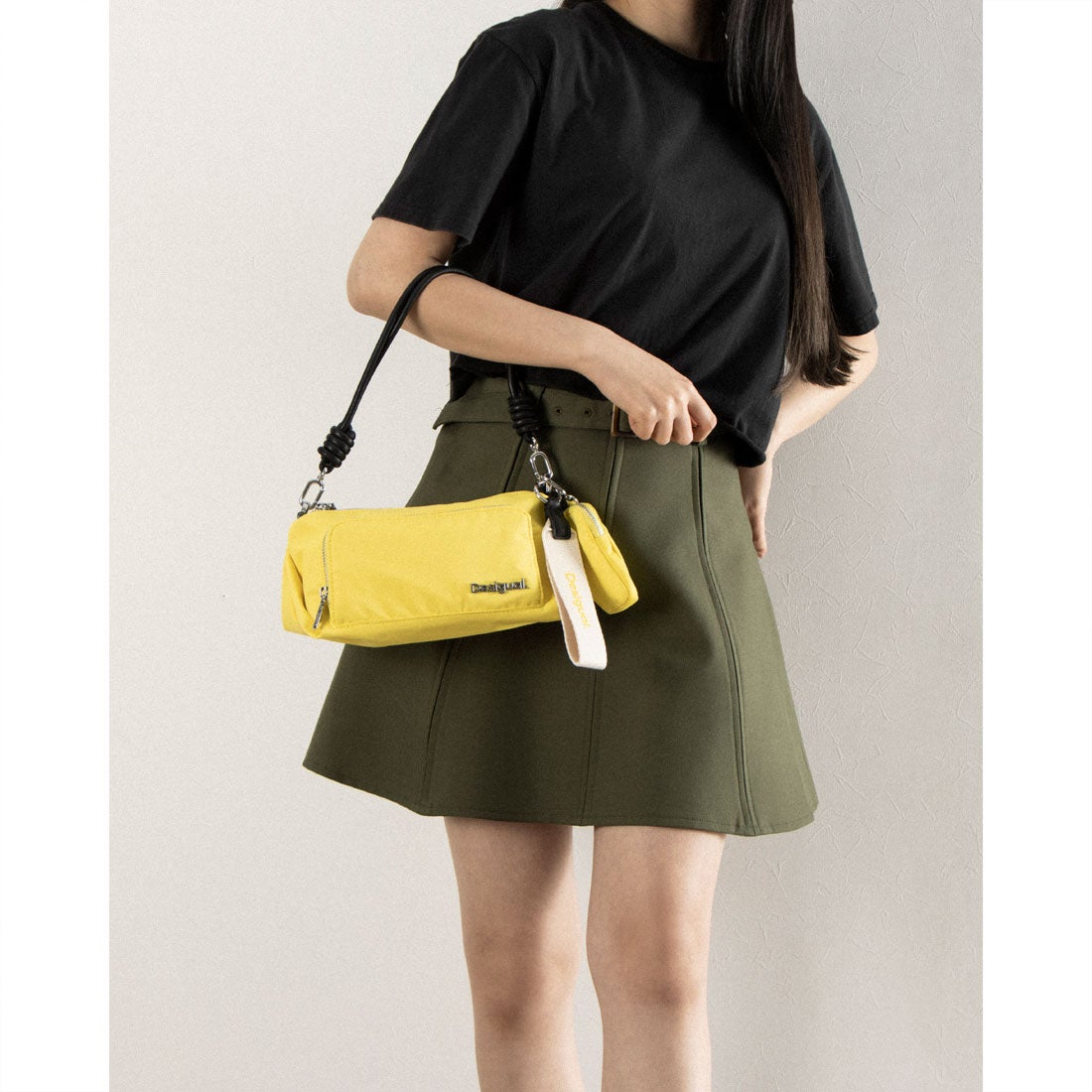 デシグアル Desigual リボン プレーンカラー ミニクロスボディバッグ