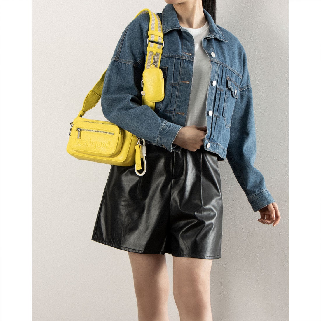 デシグアル Desigual ロゴ ミニクロスボディバッグ （イエロー