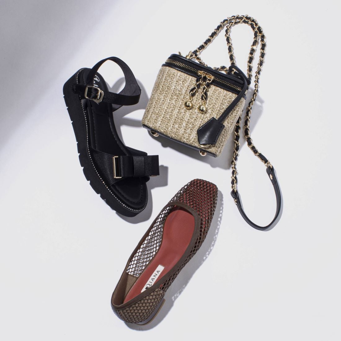 ダイアナ DIANA フラットパンプス （黒メッシュ） - ファッション通販