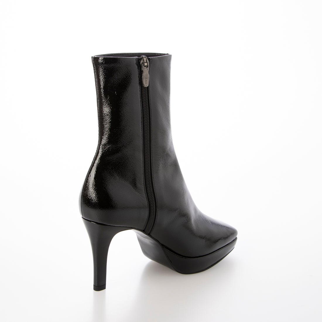 ダイアナ DIANA ハイストームショートブーツ （黒エナメル