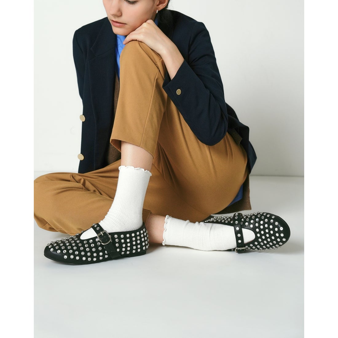 スタッズ メリージェーン （ブラック スムース） -Emma Francis / エマ