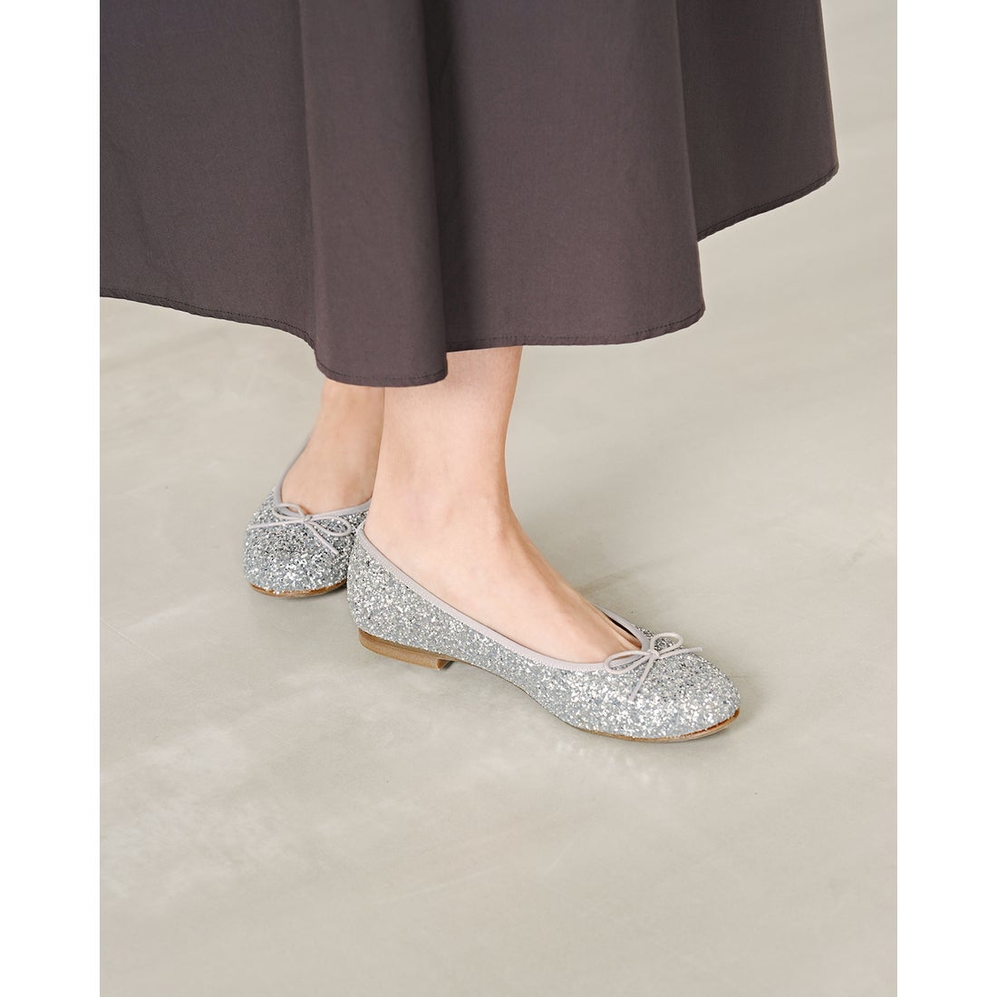 フラット バレエシューズ （シルバー グリッター） -Emma Francis