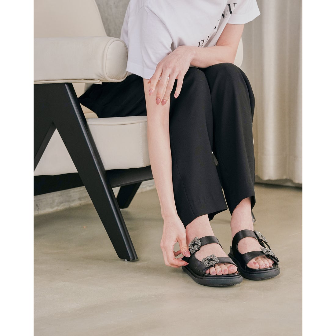 エマ フランシス Emma Francis フラット ダブルベルトサンダル