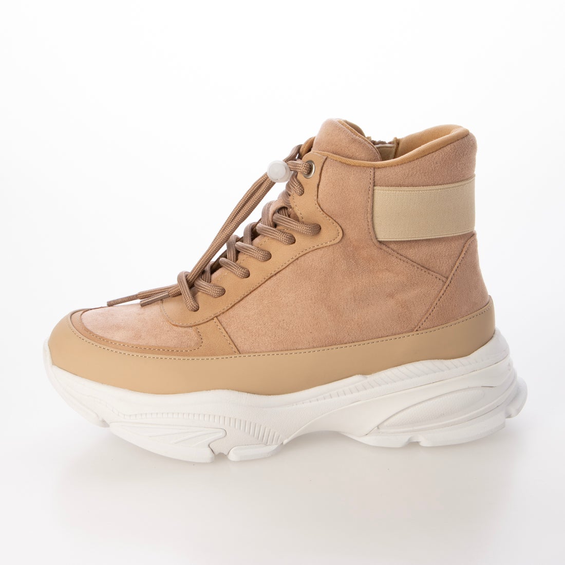 寒さ対策】撥水レースアップサイドジップスニーカーブーツ （ピンク