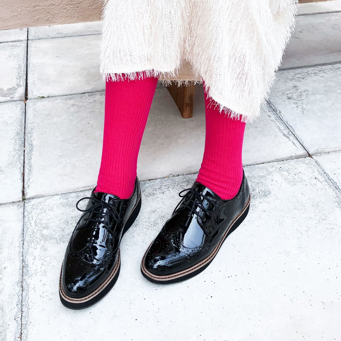 本革ウイングチップレースアップシューズ （ブラックエナメル