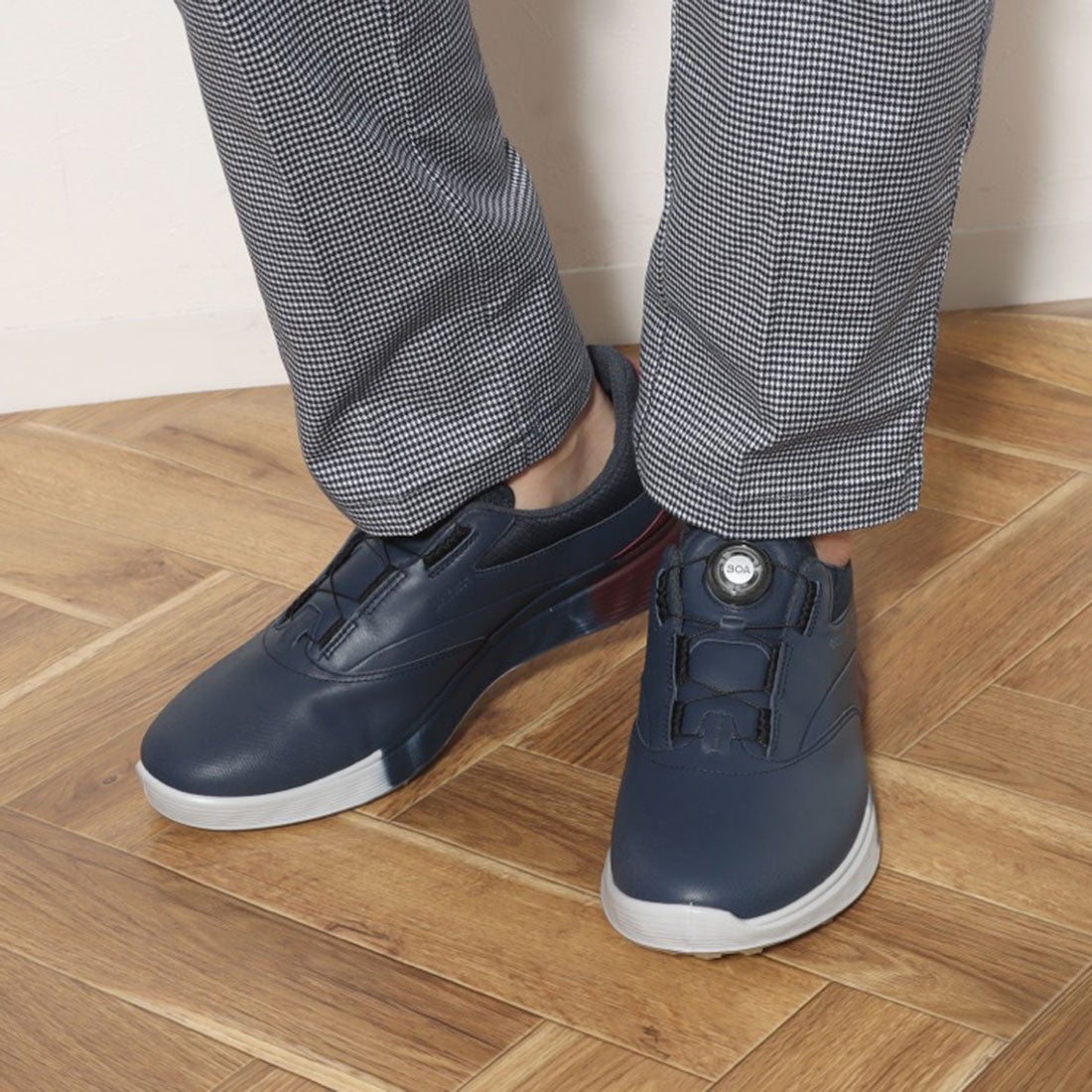 エコー ECCO ゴアテックス M ゴルフ Sスリー （WHITE/BLUE DEPTHS