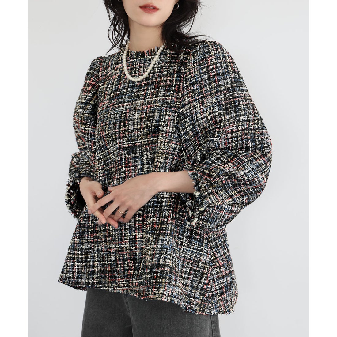 エルフランク ELFRANK 【VERY 1月号掲載】ツイードボリューム袖