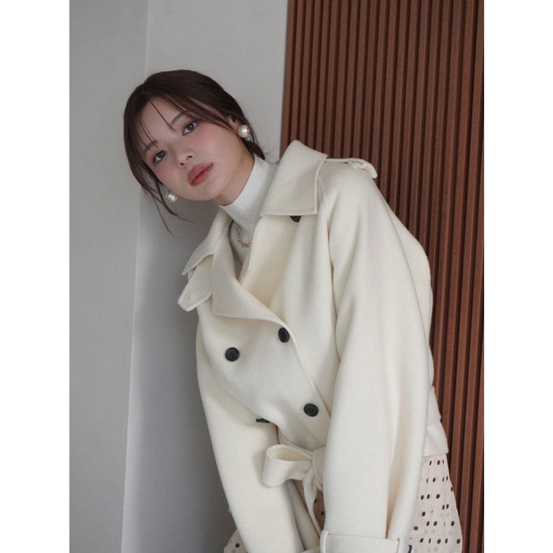 エイミーイストワール EIMY ISTOIRE ウールショートトレンチコート