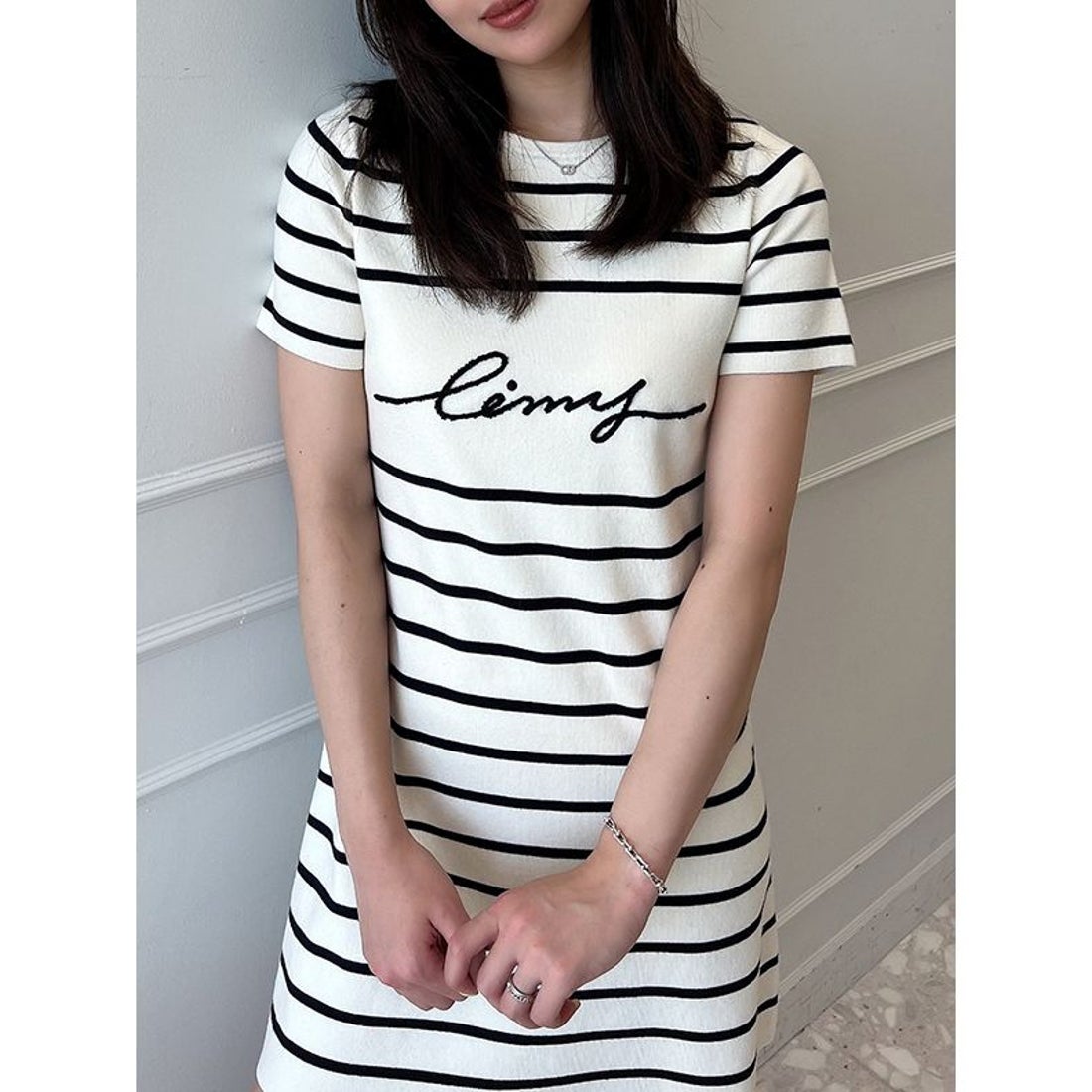 エイミーイストワール EIMY ISTOIRE eimyクラシックボーダーニットミニ