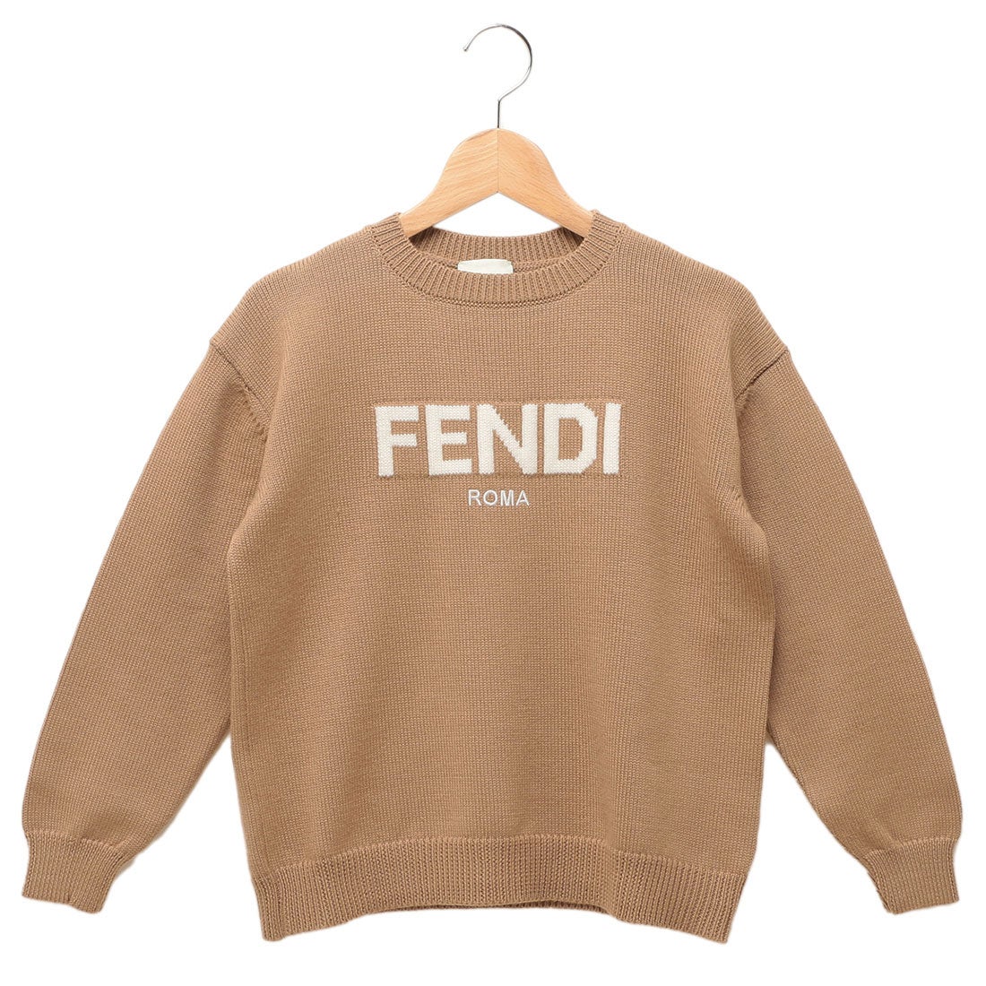 フェンディ FENDI 子供服 ニット セーター ブラウン ホワイト キッズ