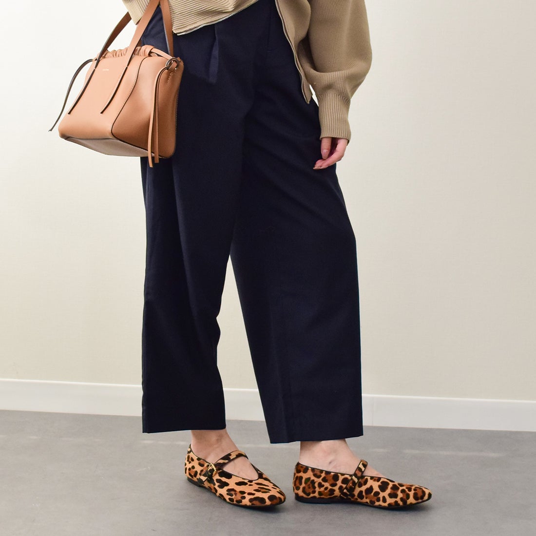 ファビオルスコーニ FABIO RUSCONI レオパード柄ストラップフラット