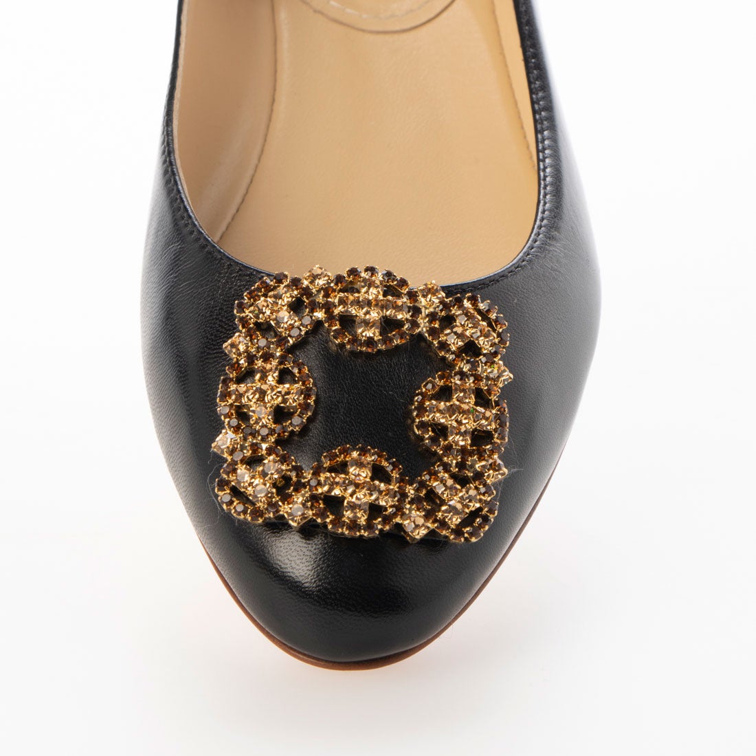 ○ファビオルスコーニ FABIO RUSCONI フラットビジュー付きパンプス