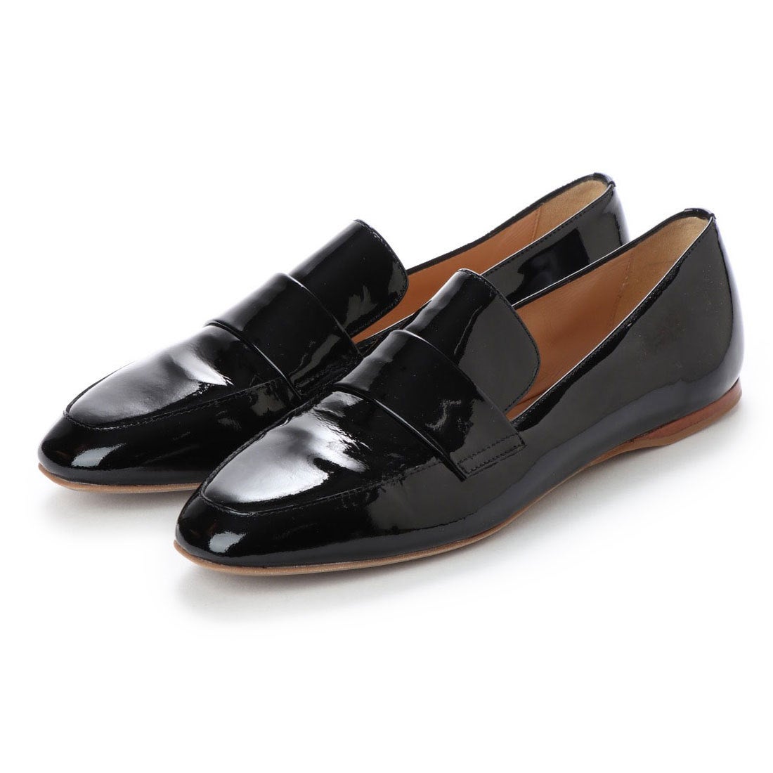 ○ファビオルスコーニ FABIO RUSCONI フラットローファー （ブラック