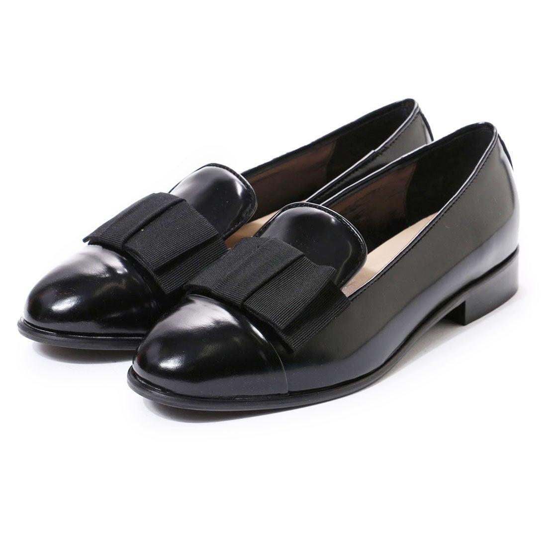 〇ファビオルスコーニ FABIO RUSCONI リボンローファー （ブラック